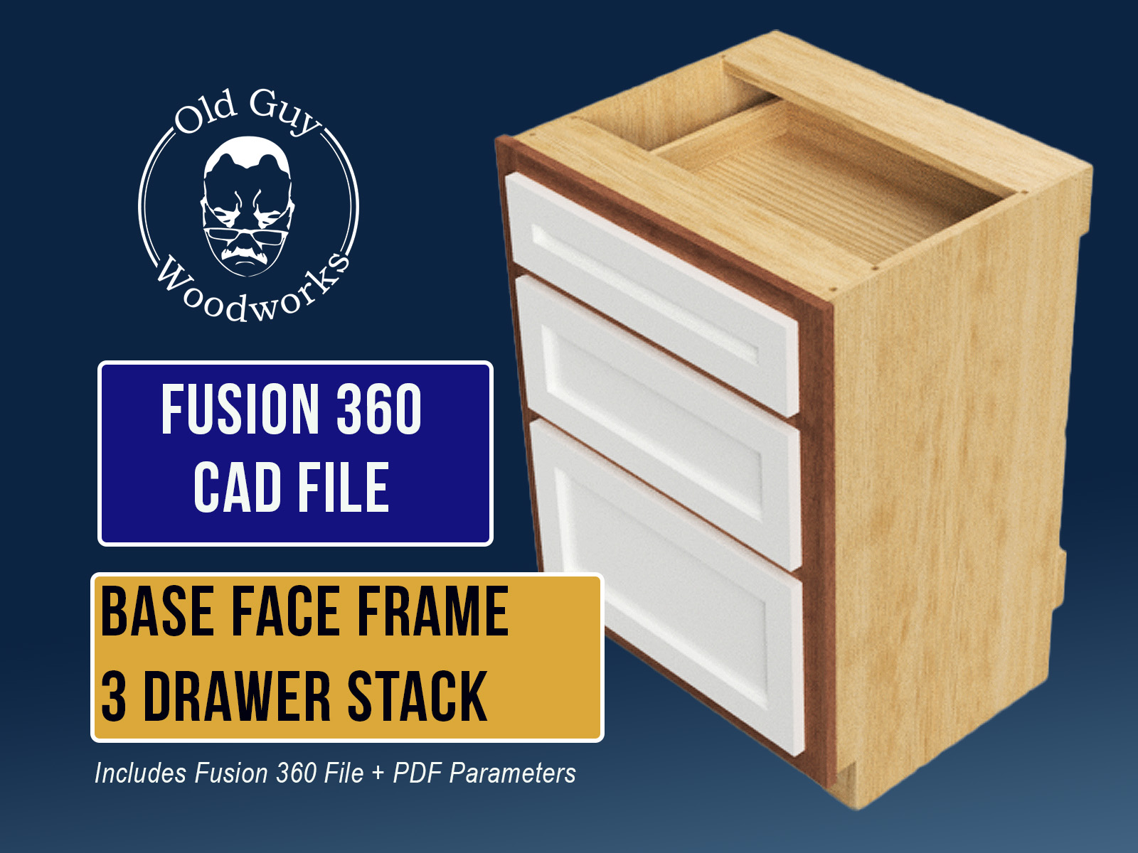 Base Face Frame 3 Drawer Stack