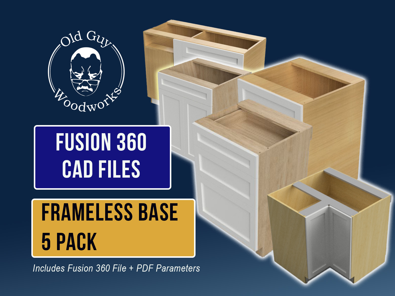 5-Pack Base Cabinets - Fusion 360 CAD Files