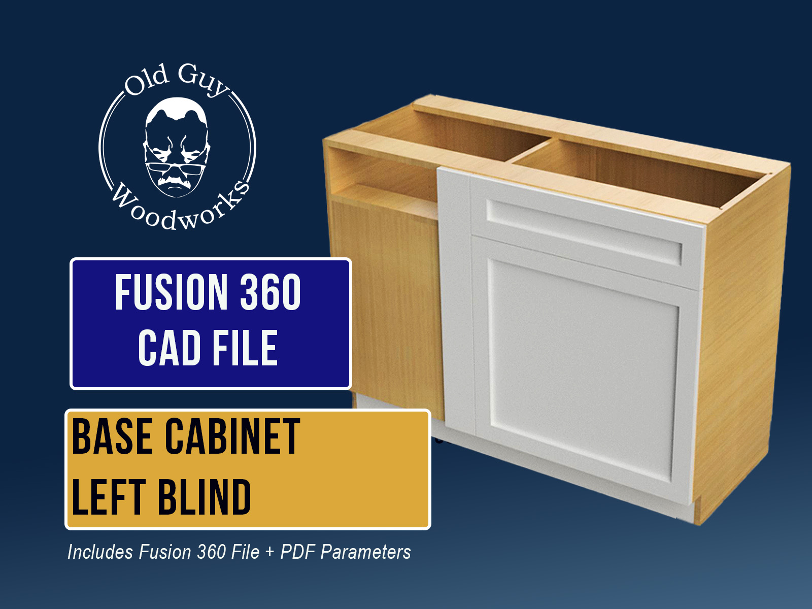 Base Left Blind Corner Cabinet - Fusion 360 CAD File